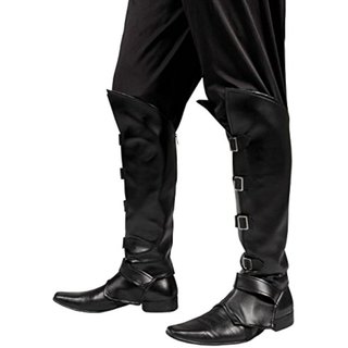Disfraz Boland 81994 - Cubrebotas Striker, negro, accesorio para disfraz de pirata, bucanero, mosquetero o medieval, accesorio para disfraces de carnaval