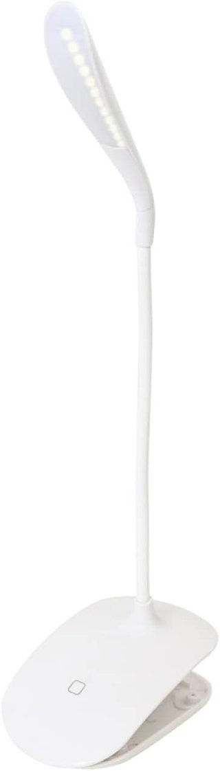 Lampara Escritorio Clip Flexible Modelo PDL01C lámpara de Escritorio led, Color Blanco, botón táctil, Base con Forma de Clip, 3,5w, 5500k, 3 Niveles de iluminación, Flexible, pdl01cw