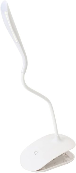Lampara Escritorio Clip Flexible Modelo PDL01C lámpara de Escritorio led, Color Blanco, botón táctil, Base con Forma de Clip, 3,5w, 5500k, 3 Niveles de iluminación, Flexible, pdl01cw
