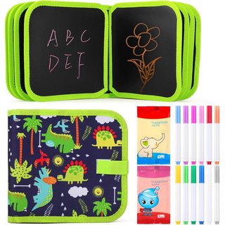 Tabla de Dibujo Portátil para Niños, Mesa Vie Coche Niños, Tablero de Dibujo de Graffiti, Reutilizable Pizarra Infantil con12 bolígrafos, Dinosaurio, Nuevo, ENVIO 24H