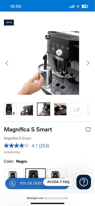 Cafetera DeLonghi Magnifica Smart