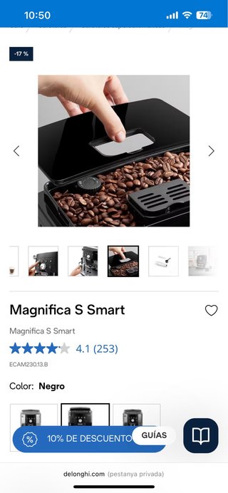 Cafetera DeLonghi Magnifica Smart