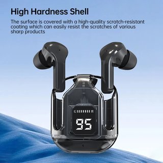 Auriculares Ultrapod-Max (negros), cascos TWS con sonido estéreo, pantalla Digital LED