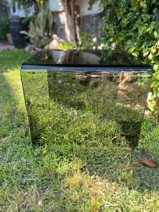 Mesa de centro de cristal ahumado