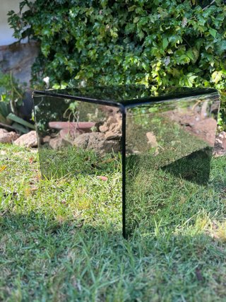Mesa de centro de cristal ahumado