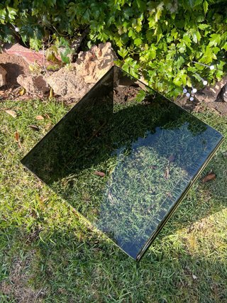 Mesa de centro de cristal ahumado