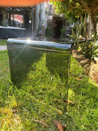 Mesa de centro de cristal ahumado
