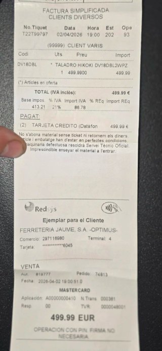 Taladro percutor Hikoki 18V con2  batería incluida
