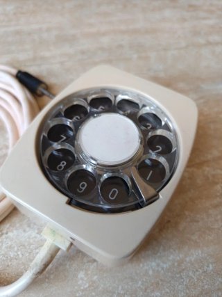 Teléfono Antiguo Disco Marcación Beige