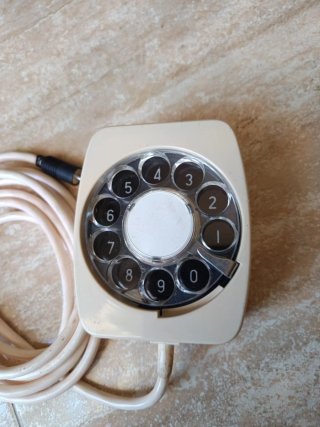 Teléfono Antiguo Disco Marcación Beige