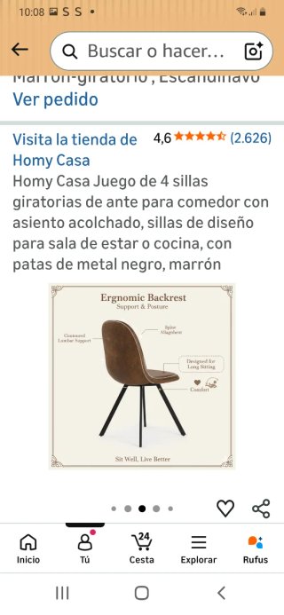 Juego de 4 sillas giratorias