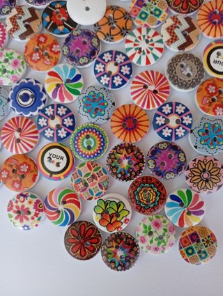 20 bottoni vintage colorati