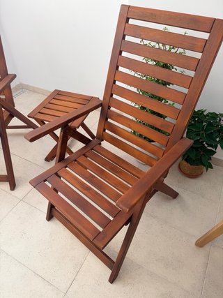 Conjunto 2 Sillas y Mesa Jardín Madera