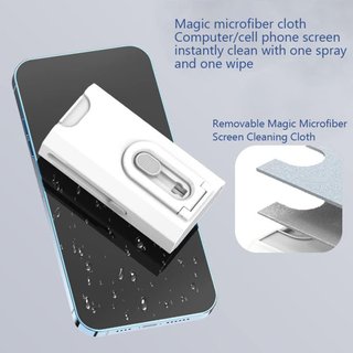 Desikixudy Kit de cepillo limpiador de teclado de computadora 8 en 1, bolígrafo de limpieza de auriculares para auriculares, herramientas de limpieza de teléfono, color blanco