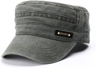 Gorra Sombrero plano de algodón UNISEX, para exteriores, con visera GRIS SPORT