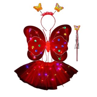 Accesorios de disfraz LED, faldas para niñas, falda de mariposa traje de luces