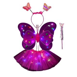 Accesorios de disfraz LED, faldas para niñas, falda de mariposa traje de luces