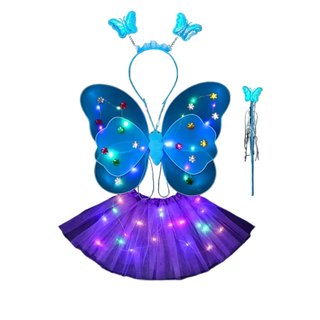 Accesorios de disfraz LED, faldas para niñas, falda de mariposa traje de luces