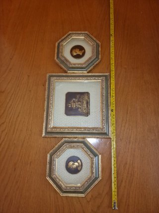 Lote 3 cuadros decorativos dorados