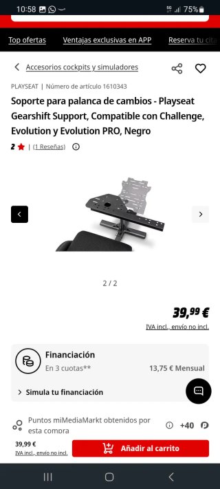 Soporte Palanca Cambios Playseat
