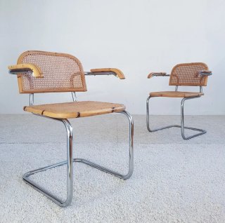4 Cescas de BAMBÚ B64. Vintage, 70s.