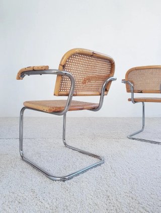 4 Cescas de BAMBÚ B64. Vintage, 70s.