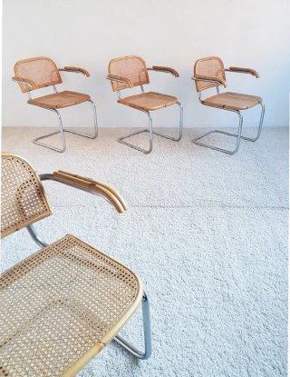 4 Cescas de BAMBÚ B64. Vintage, 70s.