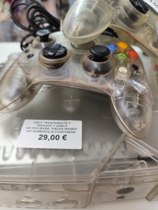 Xbox Transparente 2 Mandos y Cable piezas