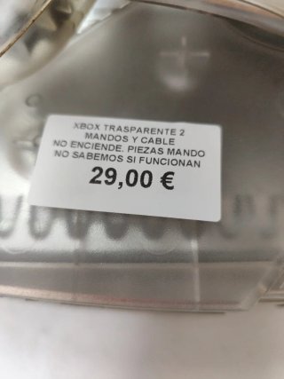 Xbox Transparente 2 Mandos y Cable piezas