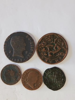 Lote 33 monedas antiguas de cobre