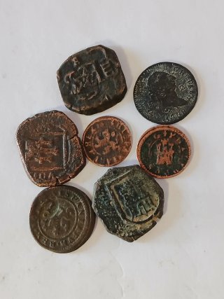 Lote 33 monedas antiguas de cobre