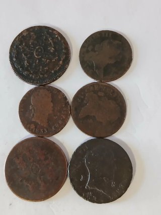 Lote 33 monedas antiguas de cobre