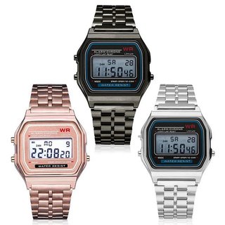 Ausla Reloj de Pulsera Digital Vintage, 30M Resistente Al Agua, Impermeable Acero Inoxidable negro, NUEVO