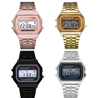 Ausla Reloj de Pulsera Digital Vintage, 30M Resistente Al Agua, Impermeable Acero Inoxidable rosa , NUEVO