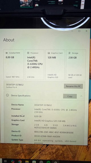 Microsoft Surface Pro 4 Plata