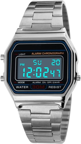 Ausla Reloj de Pulsera Digital Vintage, 30M Resistente Al Agua, Impermeable Acero Inoxidable dorado, NUEVO