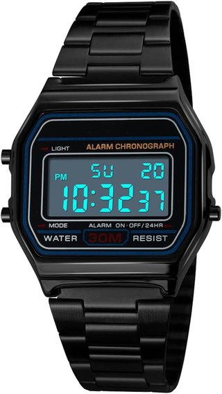 Ausla Reloj de Pulsera Digital Vintage, 30M Resistente Al Agua, Impermeable Acero Inoxidable dorado, NUEVO