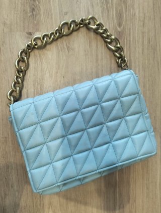 Bolso Hombro Zara Azul Acolchado