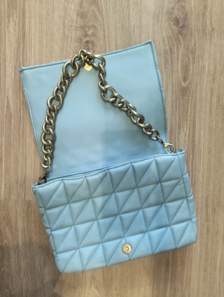 Bolso Hombro Zara Azul Acolchado