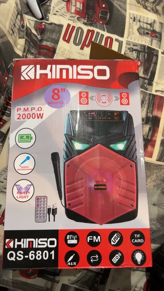 Altavoz Kimiso QS-6801 8 2000W Bluetooth Micrófono