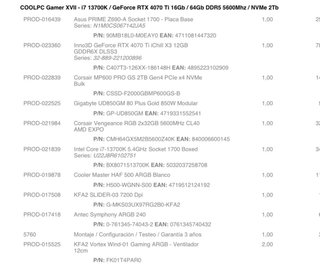 PC Gaming i7 13700K RTX4070TI 64GBDDR5(Negociable)