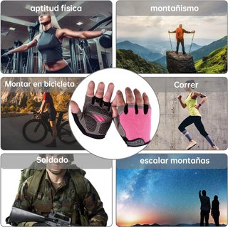 Guantes Deportivos Mujer y Hombre B09YPZ2BVV Guantes de Fitness y Ciclismo Diseño Medio Dedo y Transpirable TALLA L , rosa, NUEVO