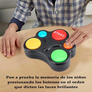 Juego Memory Ref-899 Juego de Memoria con Luces y Sonidos, memorizar secuencias de Colores, Juego de Mesa, interacción, Habilidad, Funciona con Pilas, 10 x 8,5 x 2,5 cm