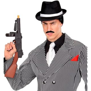 Disfraz Gangster Felt Black withWhite Band 20s 30s Gangster Hats Caps & Headwear for Fancy Dress Costumes Accessory