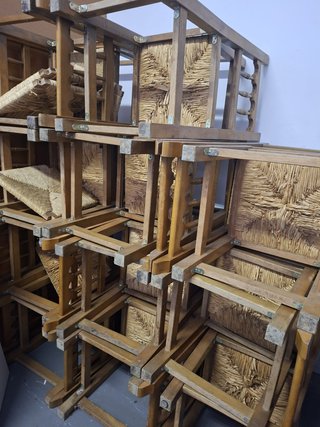 Pack de 2 sillas robustas de madera diseño rustico