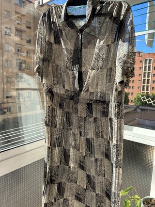 Vestido Talla 42 Beige y Negro