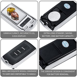 Bascula llavero Escala Gramo Portátil 200g / 0.01g Pantalla LCD Multifunción con Forma Llave Coche Alta Precisión para Joyería Medicina Comida, Nuevo