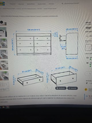 Cómoda 6 cajones Ikea Hauga