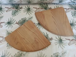 Set di scaffali angolari in legno di pino boho