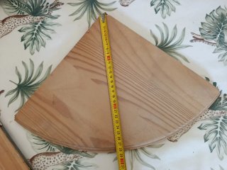 Set di scaffali angolari in legno di pino boho
